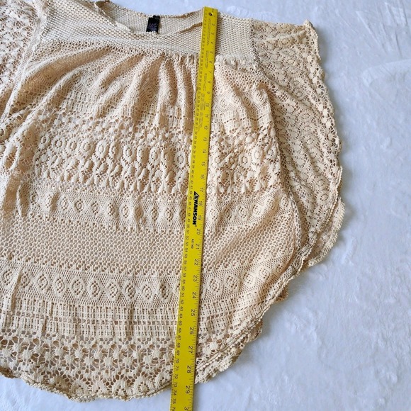 Crochet‎ Tunic Womens Large BOHO Cottage Country Hippy Festival Cotton Ercu - Picture 9 of 13